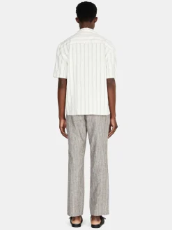 Men Sisley Shirts<Striped Shirt In Linen Blend