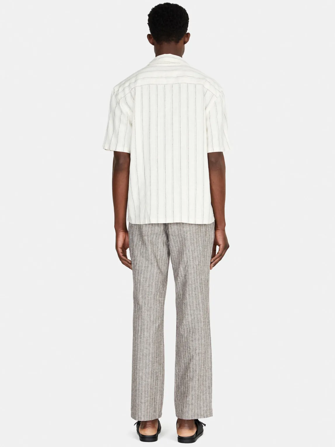 Men Sisley Shirts<Striped Shirt In Linen Blend