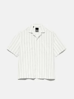 Men Sisley Shirts<Striped Shirt In Linen Blend
