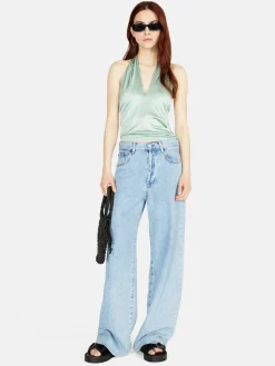 Women Sisley Tops & T-Shirts<Top With Crisscrossed Neck