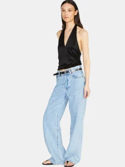 Women Sisley Tops & T-Shirts<Top With Crisscrossed Neck