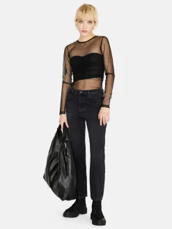 Women Sisley Tops & T-Shirts<T-Shirt In Tulle With Bodice