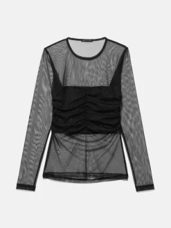 Women Sisley Tops & T-Shirts<T-Shirt In Tulle With Bodice