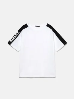 Boys Sisley Shirts & T-Shirts<T-Shirt With Bands And Logo