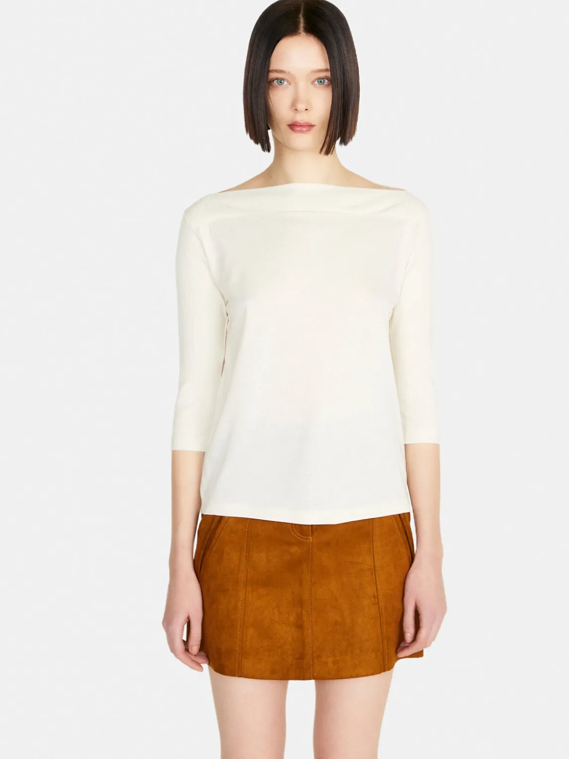 Women Sisley Tops & T-Shirts<T-Shirt With Boat Neck
