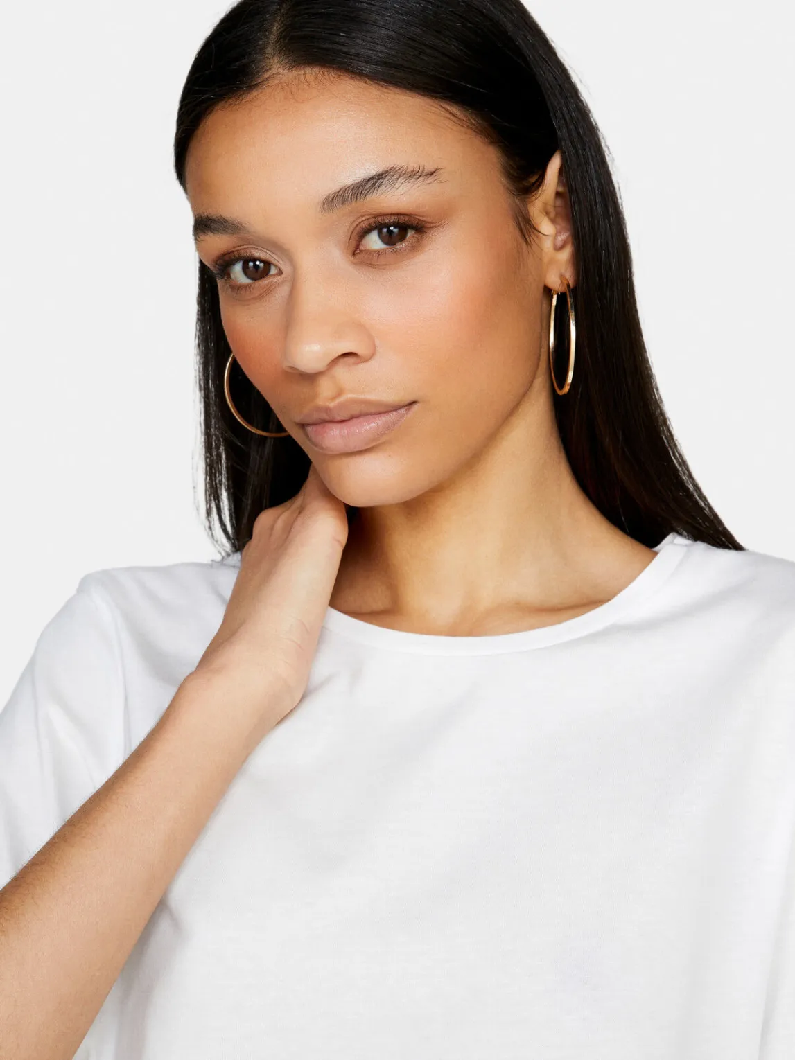 Women Sisley Tops & T-Shirts<T-Shirt With Broderie Anglaise Frill