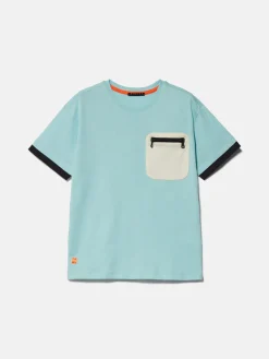Boys Sisley Shirts & T-Shirts<T-Shirt With Clashing Pocket