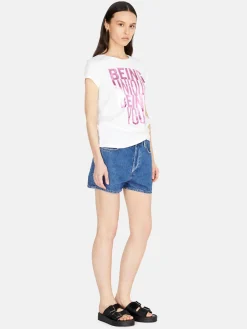 Women Sisley Tops & T-Shirts<T-Shirt With Foil Print