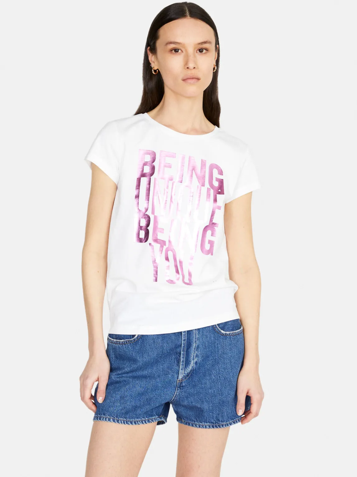 Women Sisley Tops & T-Shirts<T-Shirt With Foil Print