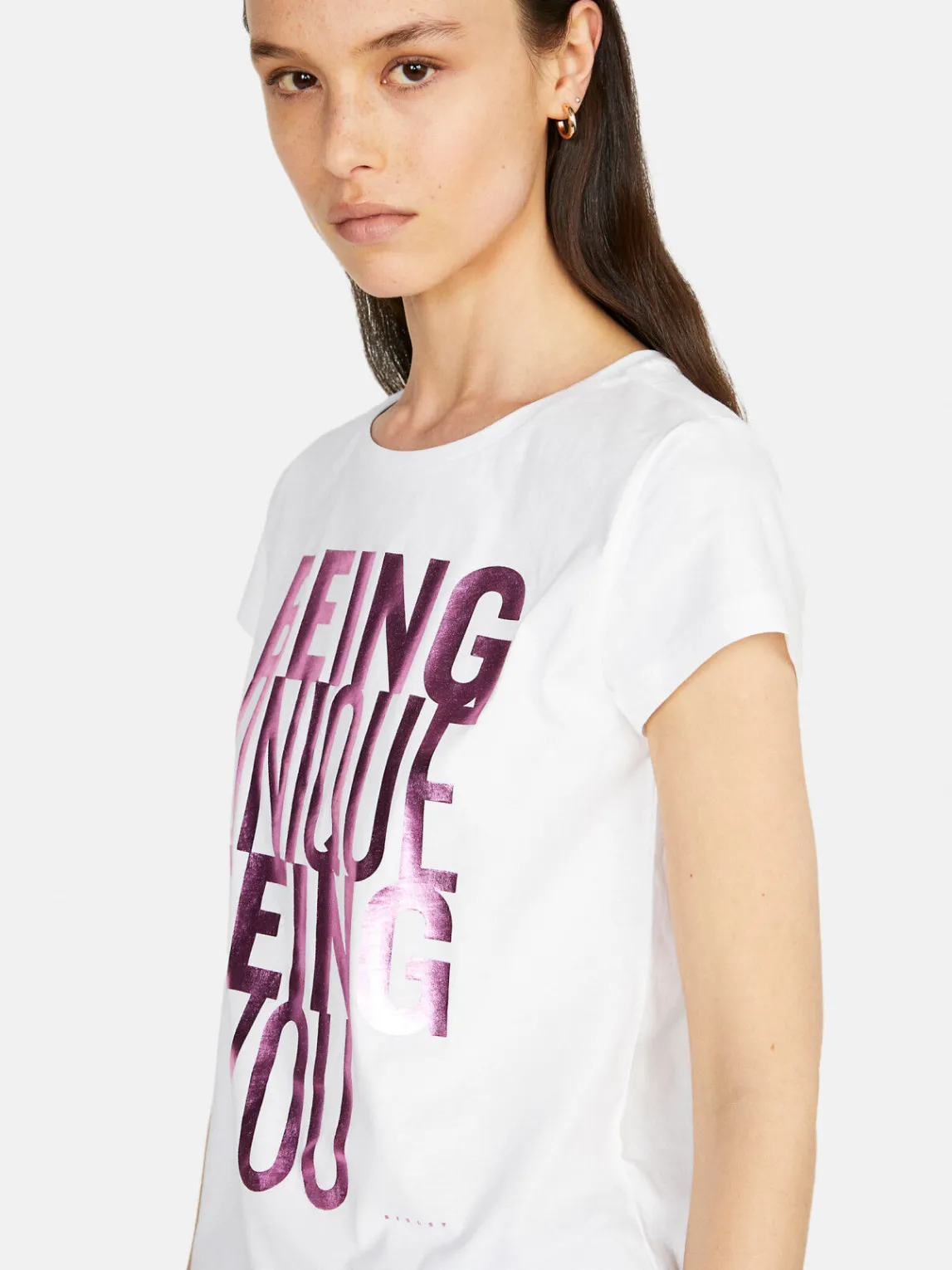 Women Sisley Tops & T-Shirts<T-Shirt With Foil Print