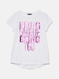 Women Sisley Tops & T-Shirts<T-Shirt With Foil Print