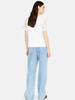 Women Sisley Tops & T-Shirts<T-Shirt With Mesh Sleeves