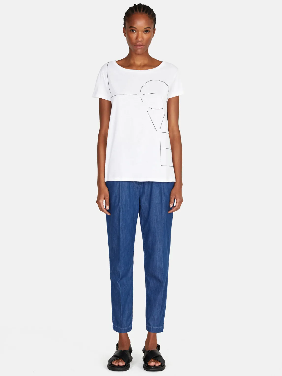 Women Sisley Tops & T-Shirts<T-Shirt With Print And Applique