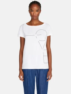 Women Sisley Tops & T-Shirts<T-Shirt With Print And Applique