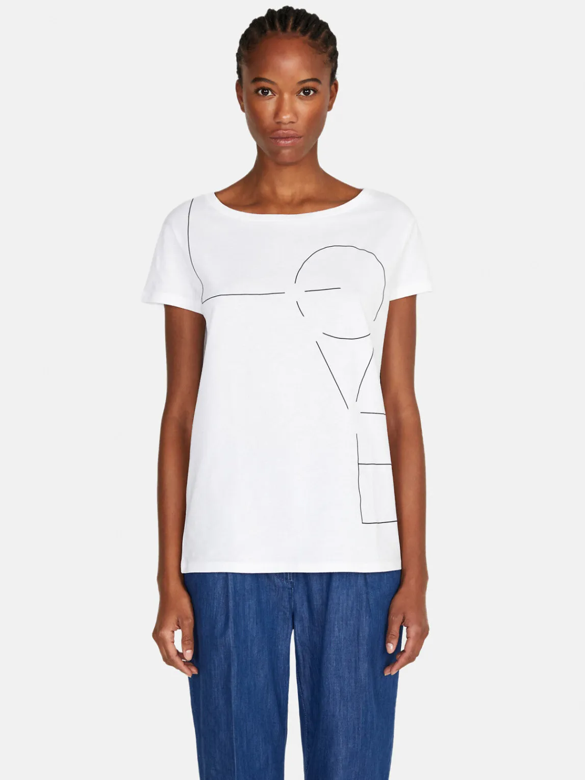 Women Sisley Tops & T-Shirts<T-Shirt With Print And Applique