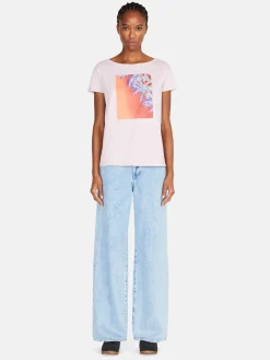 Women Sisley Tops & T-Shirts<T-Shirt With Print And Applique