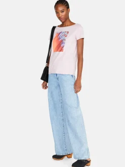 Women Sisley Tops & T-Shirts<T-Shirt With Print And Applique