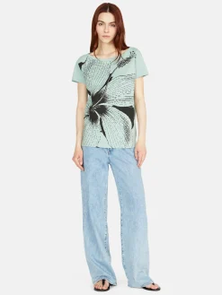 Women Sisley Tops & T-Shirts<T-Shirt With Print And Applique