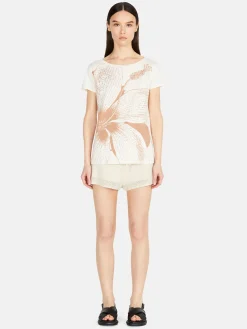 Women Sisley Tops & T-Shirts<T-Shirt With Print And Applique