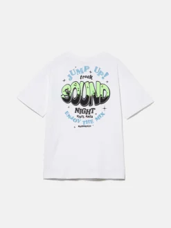 Boys Sisley Shirts & T-Shirts<T-Shirt With Print And Neon Detail