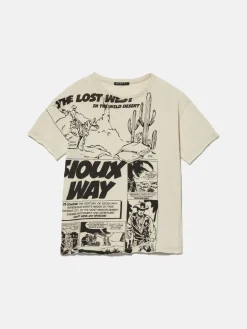 Boys Sisley Shirts & T-Shirts<T-Shirt With Print And Raw Cut