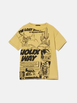 Boys Sisley Shirts & T-Shirts<T-Shirt With Print And Raw Cut