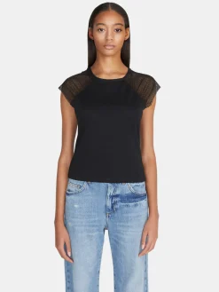 Women Sisley Tops & T-Shirts<T-Shirt With Tulle
