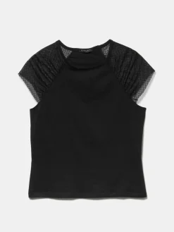 Women Sisley Tops & T-Shirts<T-Shirt With Tulle