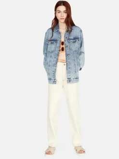 Women Sisley Jackets & Coats<Used Look Jean Jacket
