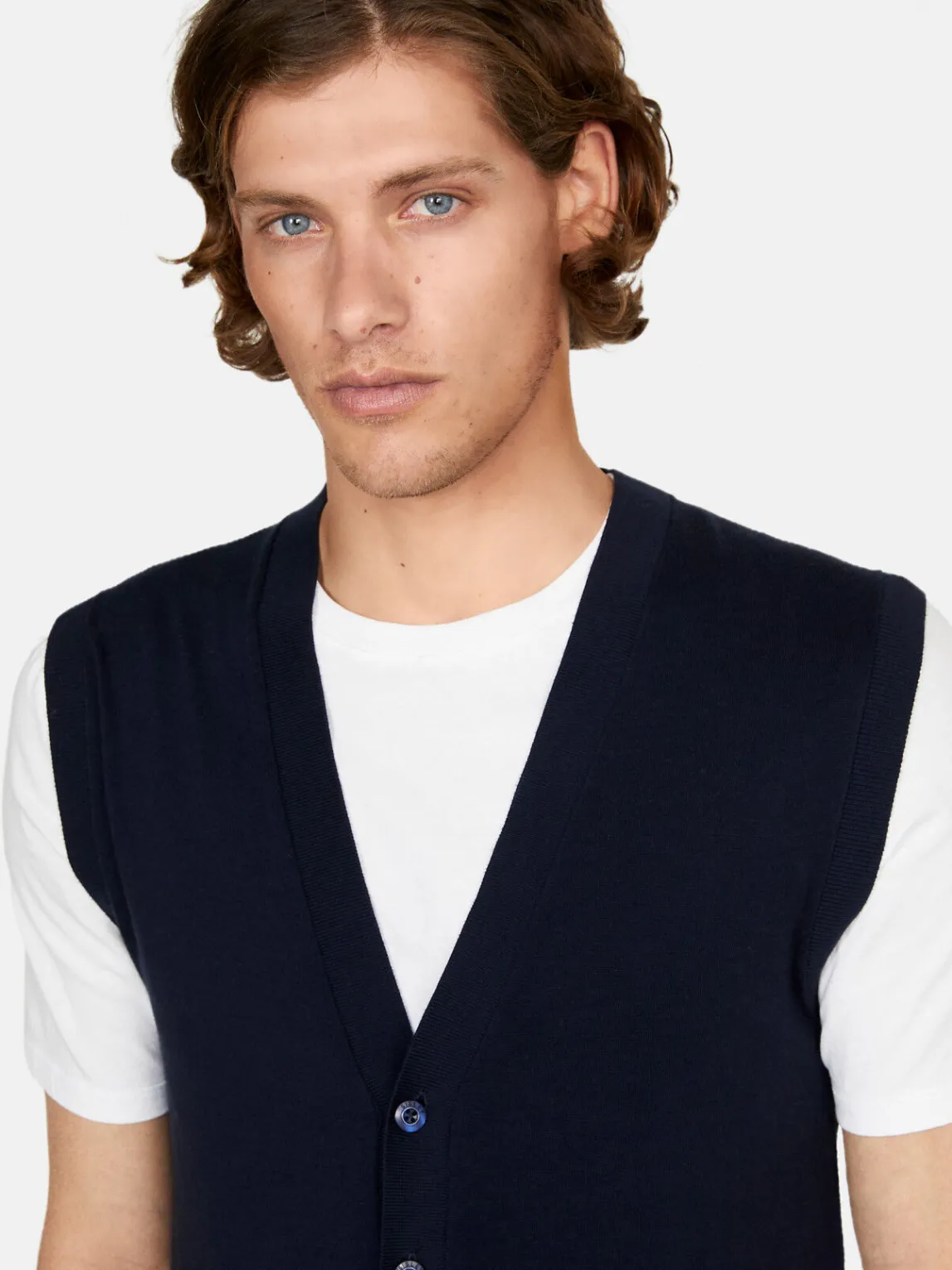 Men Sisley Jumpers & Knitwear<Vest With Buttons
