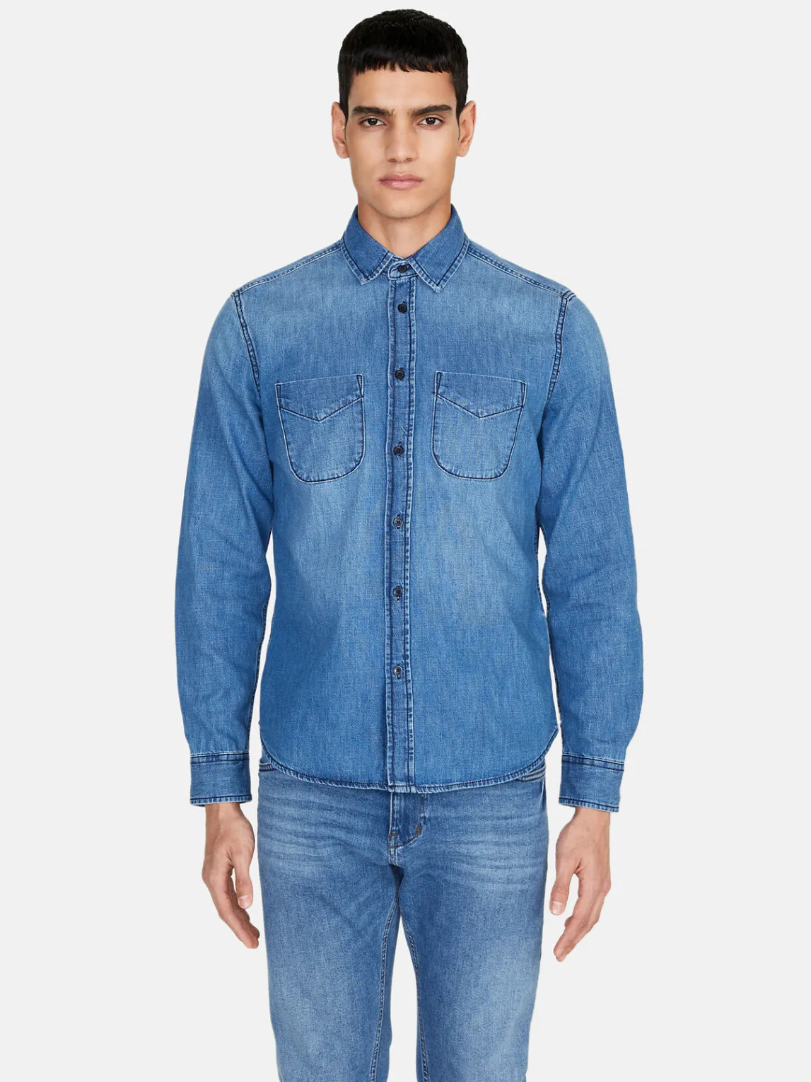 Men Sisley Shirts<Vintage Denim Shirt