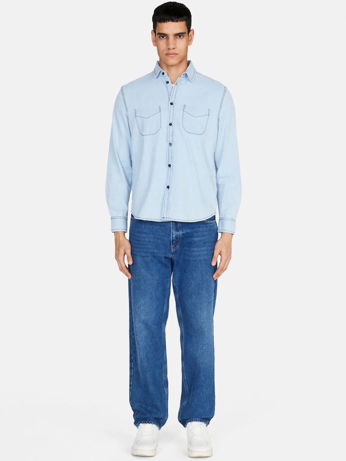 Men Sisley Shirts<Vintage Denim Shirt