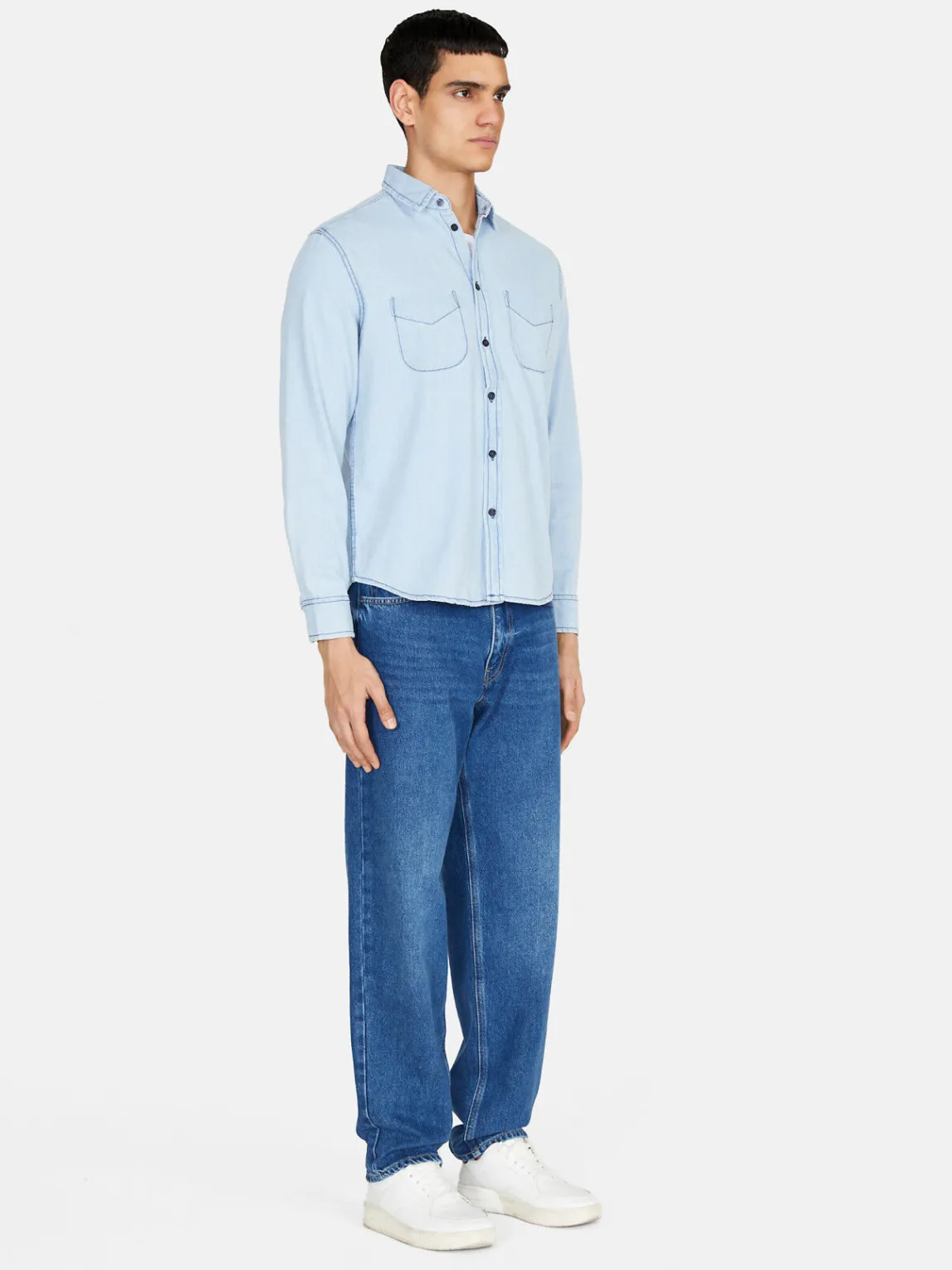 Men Sisley Shirts<Vintage Denim Shirt