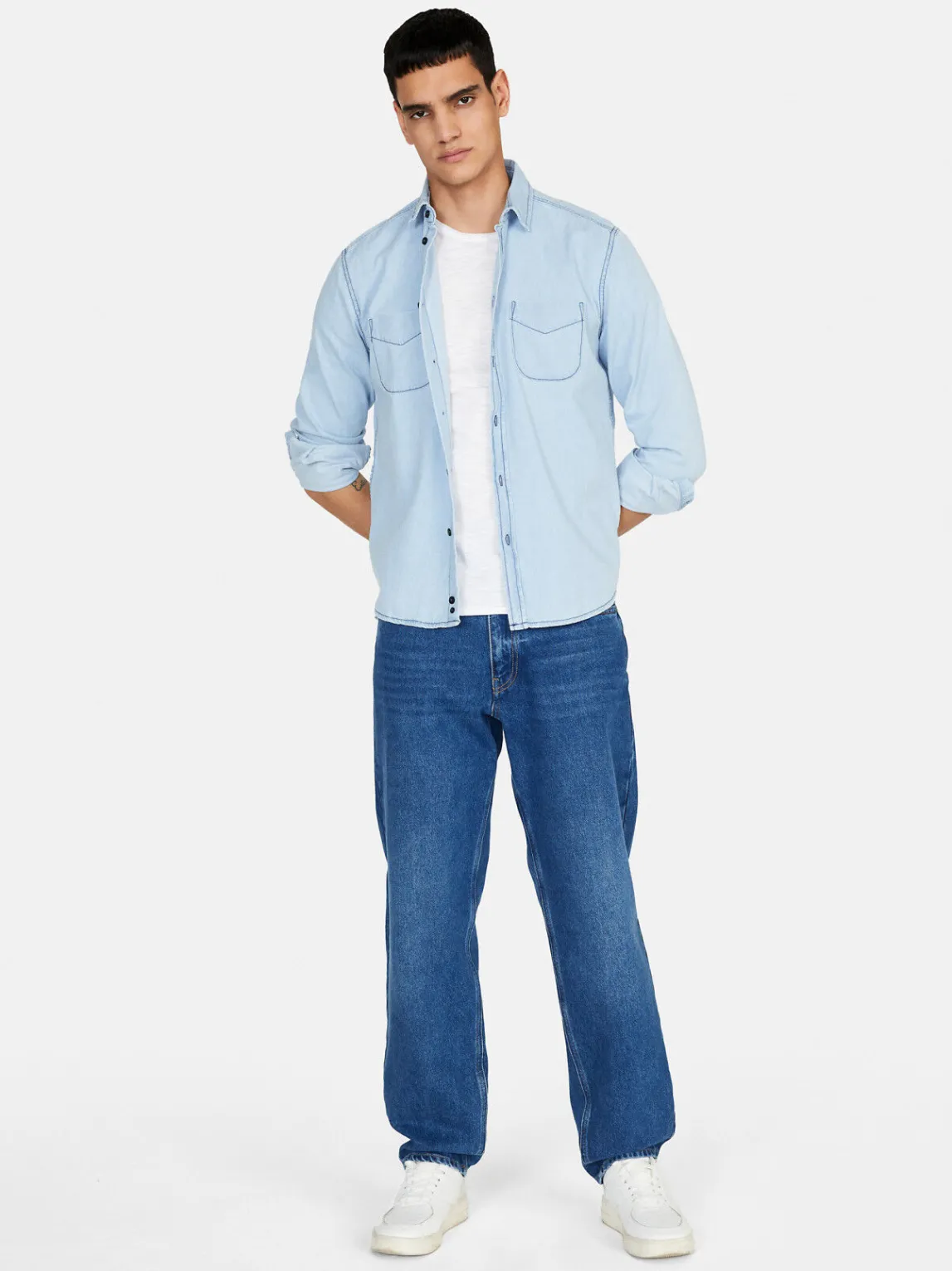 Men Sisley Shirts<Vintage Denim Shirt