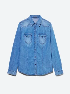 Women Sisley Shirts & Blouses<Vintage Look Denim Shirt