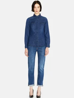 Women Sisley Shirts & Blouses<Vintage Look Denim Shirt