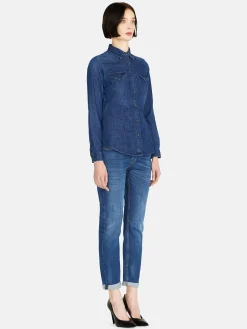 Women Sisley Shirts & Blouses<Vintage Look Denim Shirt