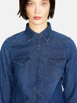 Women Sisley Shirts & Blouses<Vintage Look Denim Shirt