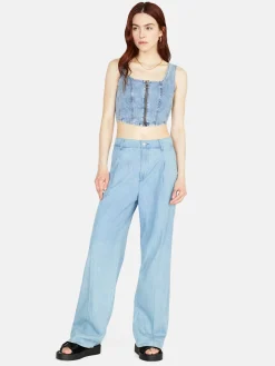 Women Sisley Trousers<Wide Fit Chambray Trousers